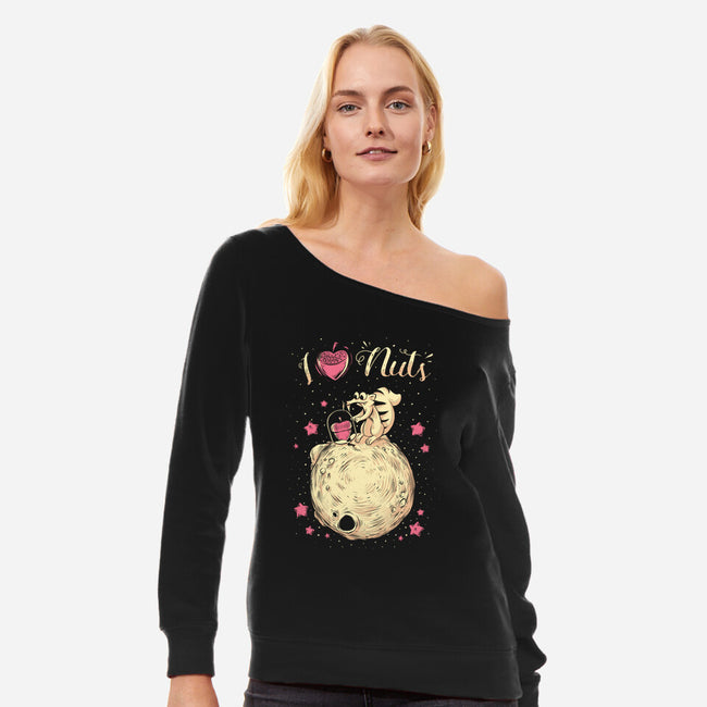 Ice Age Scrat-Womens-Off Shoulder-Sweatshirt-yumie