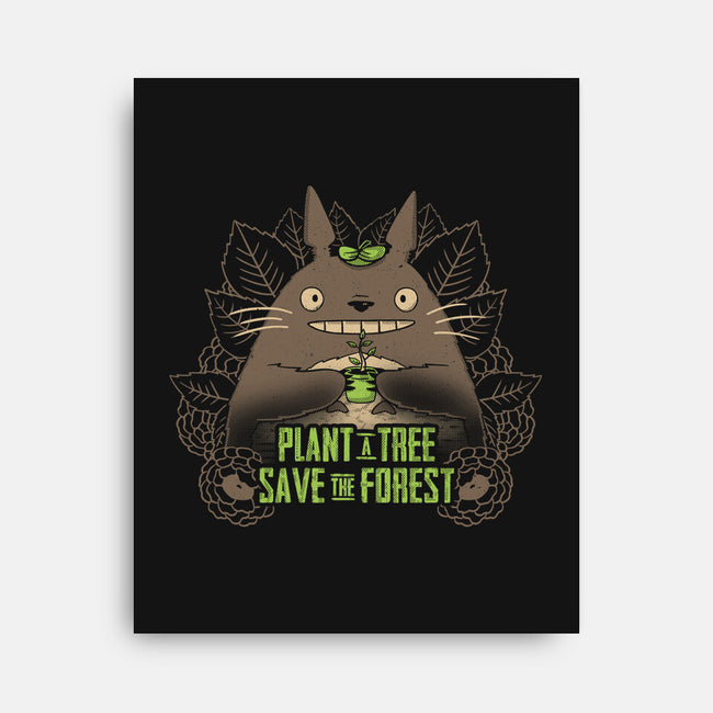 Totoro Plant-None-Stretched-Canvas-yumie