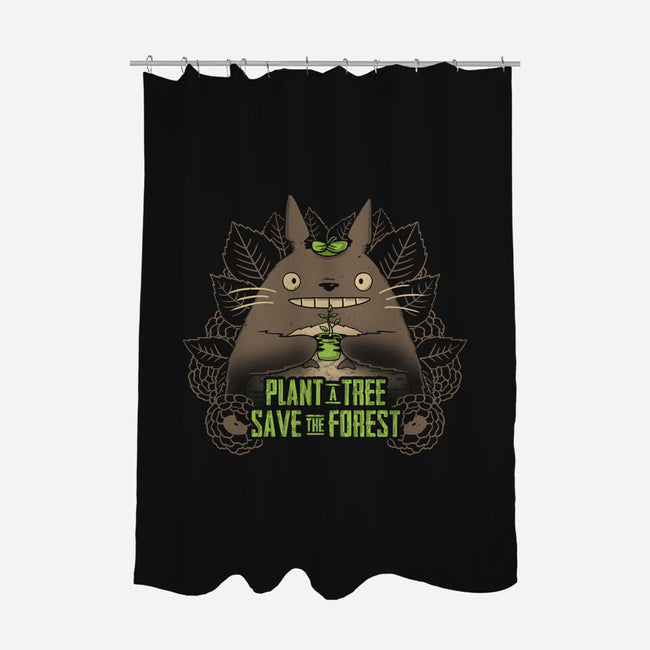 Totoro Plant-None-Polyester-Shower Curtain-yumie