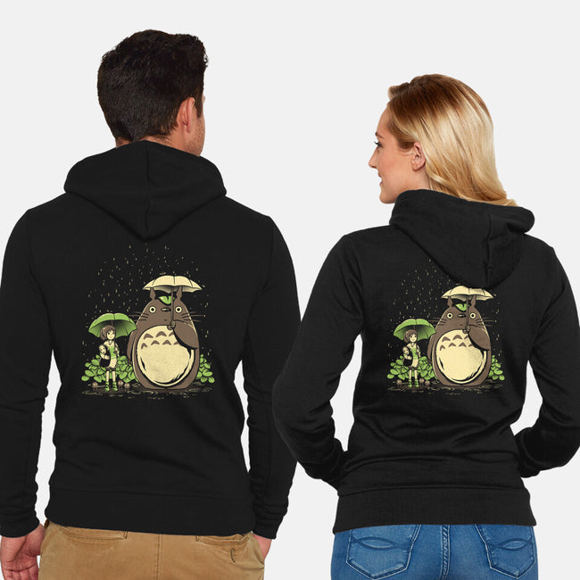 Chihiro And Totoro-Unisex-Zip-Up-Sweatshirt-yumie