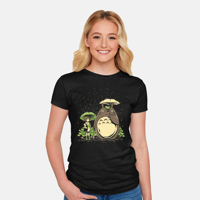 Chihiro And Totoro-Womens-Fitted-Tee-yumie