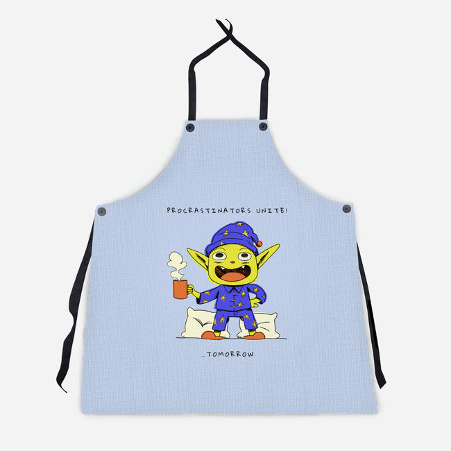 Procrastinators Unite-Unisex-Kitchen-Apron-FunkVampire