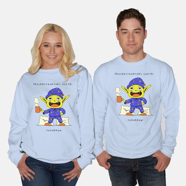 Procrastinators Unite-Unisex-Crew Neck-Sweatshirt-FunkVampire