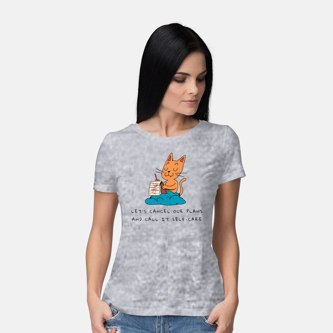 Let's Cancel Our Plans-Womens-Basic-Tee-FunkVampire