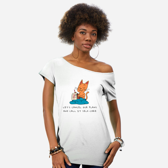 Let's Cancel Our Plans-Womens-Off Shoulder-Tee-FunkVampire