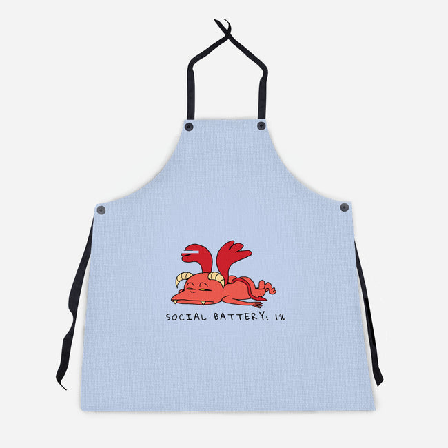 Social Battery Running Low-Unisex-Kitchen-Apron-FunkVampire