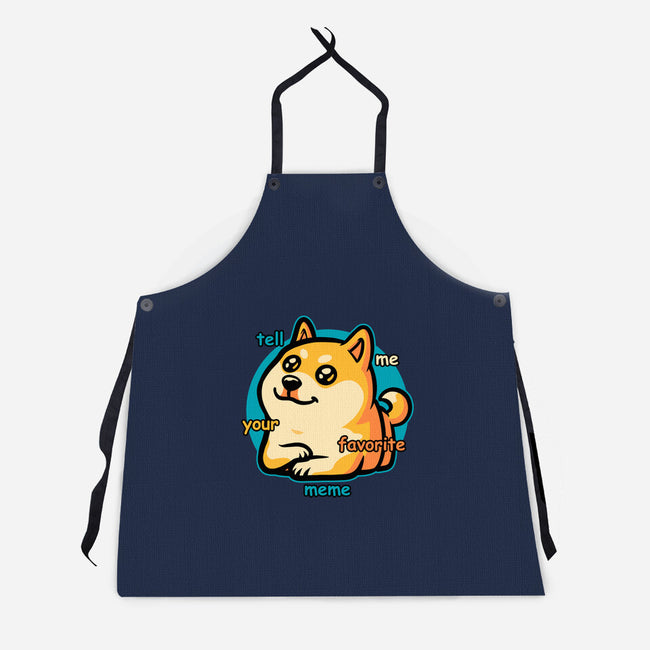 Favorite Meme Dog-Unisex-Kitchen-Apron-Studio Mootant