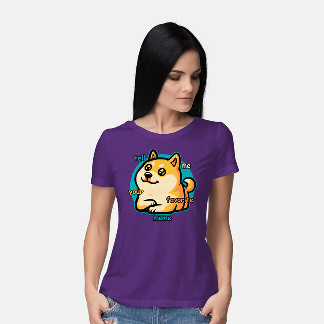 Favorite Meme Dog-Womens-Basic-Tee-Studio Mootant