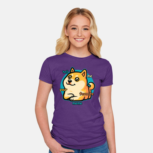 Favorite Meme Dog-Womens-Fitted-Tee-Studio Mootant