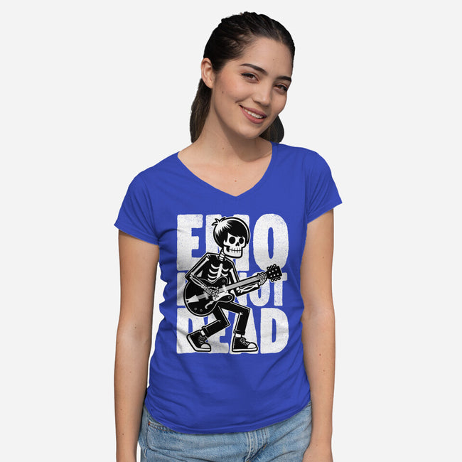 Emo Is Not Dead-Womens-V-Neck-Tee-Studio Mootant