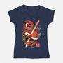 Chinese Cute Year Of The Snake-Womens-V-Neck-Tee-NemiMakeit