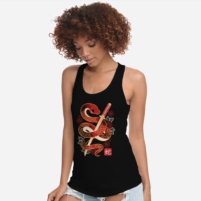 Chinese Cute Year Of The Snake-Womens-Racerback-Tank-NemiMakeit