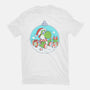 Dino Christmas-Womens-Fitted-Tee-Eoli Studio