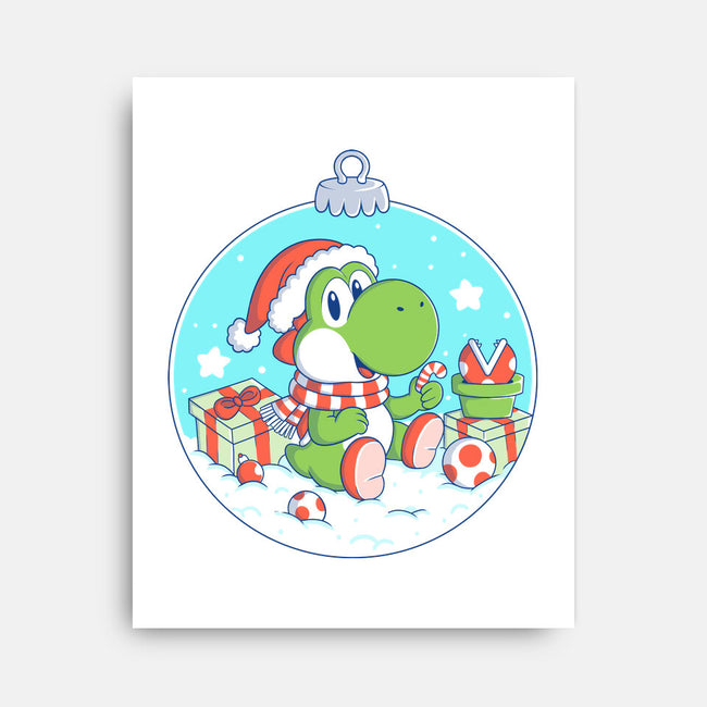 Dino Christmas-None-Stretched-Canvas-Eoli Studio