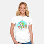 Dino Christmas-Womens-Fitted-Tee-Eoli Studio