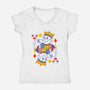 Mushroom King-Womens-V-Neck-Tee-Eoli Studio