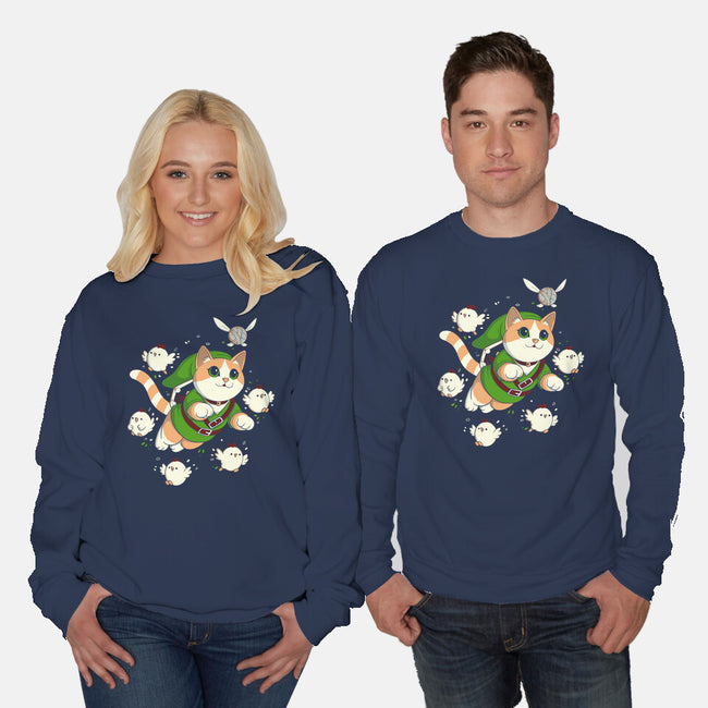 The Legend Of The Cat-Unisex-Crew Neck-Sweatshirt-Eoli Studio