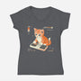 Cat Games-Womens-V-Neck-Tee-Eoli Studio