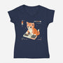 Cat Games-Womens-V-Neck-Tee-Eoli Studio