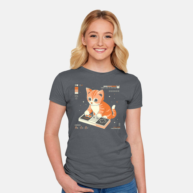 Cat Games-Womens-Fitted-Tee-Eoli Studio