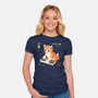 Cat Games-Womens-Fitted-Tee-Eoli Studio