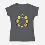 Moon Cat Phase-Womens-V-Neck-Tee-Vallina84