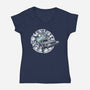 Delorean Dreams-Womens-V-Neck-Tee-dalethesk8er