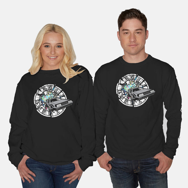 Delorean Dreams-Unisex-Crew Neck-Sweatshirt-dalethesk8er