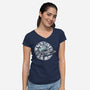 Delorean Dreams-Womens-V-Neck-Tee-dalethesk8er