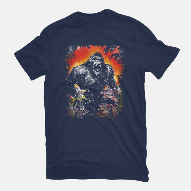 The King Of Skull Island-Mens-Heavyweight-Tee-kharmazero