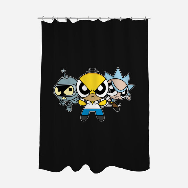 The Powerpuff Drinkers-None-Polyester-Shower Curtain-Barbadifuoco