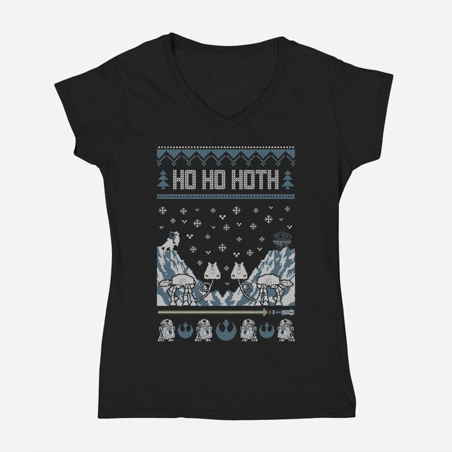 Ho Ho Hoth-Womens-V-Neck-Tee-Arinesart