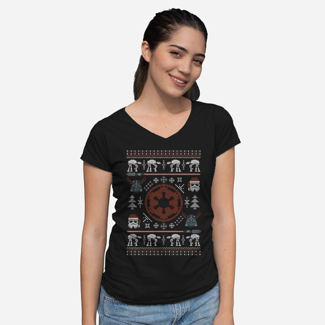 Imperial Christmas-Womens-V-Neck-Tee-Arinesart