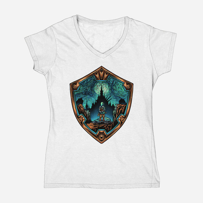 Destiny In The Horizon-Womens-V-Neck-Tee-glitchygorilla