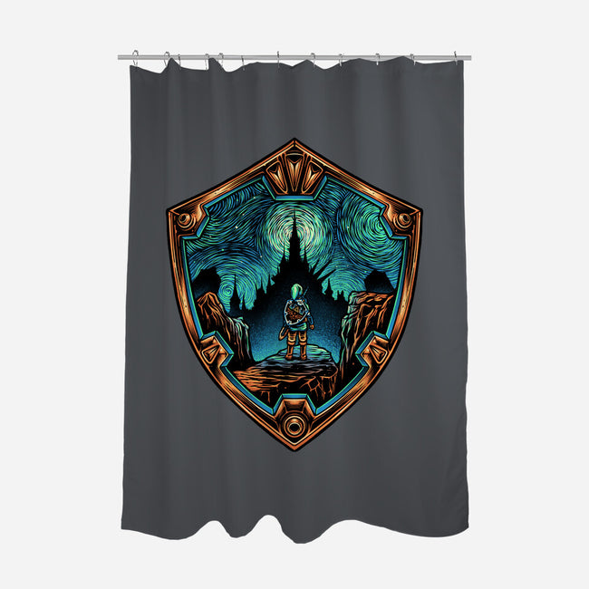 Destiny In The Horizon-None-Polyester-Shower Curtain-glitchygorilla