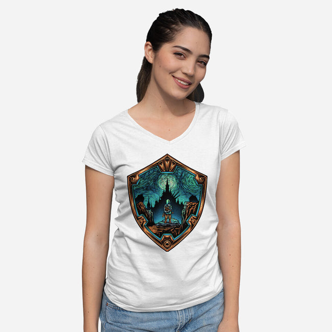 Destiny In The Horizon-Womens-V-Neck-Tee-glitchygorilla