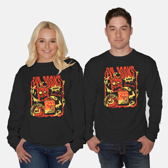 Evil Books-Unisex-Crew Neck-Sweatshirt-Sketchdemao