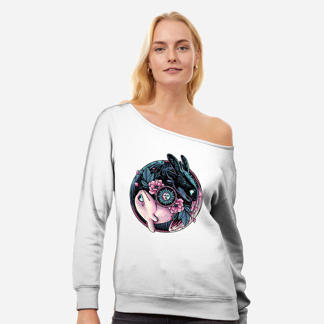 Glowing Light In The Night-Womens-Off Shoulder-Sweatshirt-glitchygorilla