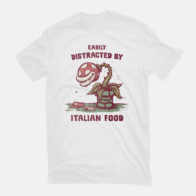 Easily Distracted By Italian Food-Mens-Heavyweight-Tee-kg07