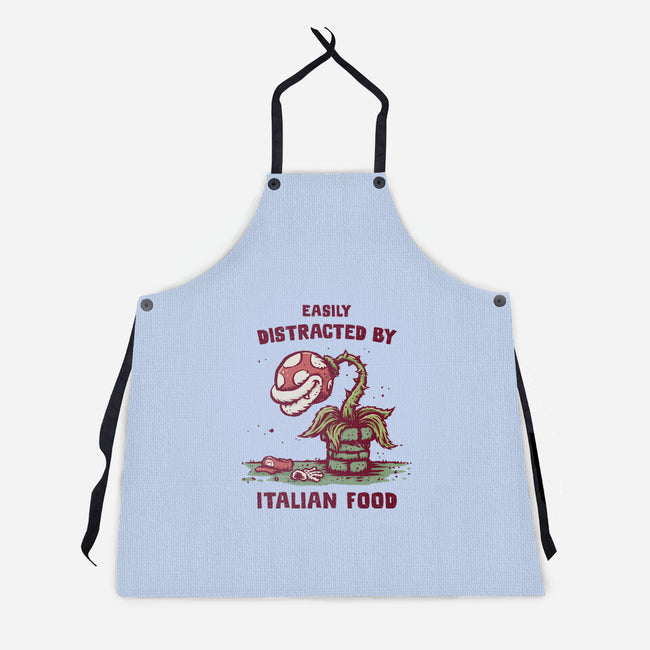 Easily Distracted By Italian Food-Unisex-Kitchen-Apron-kg07