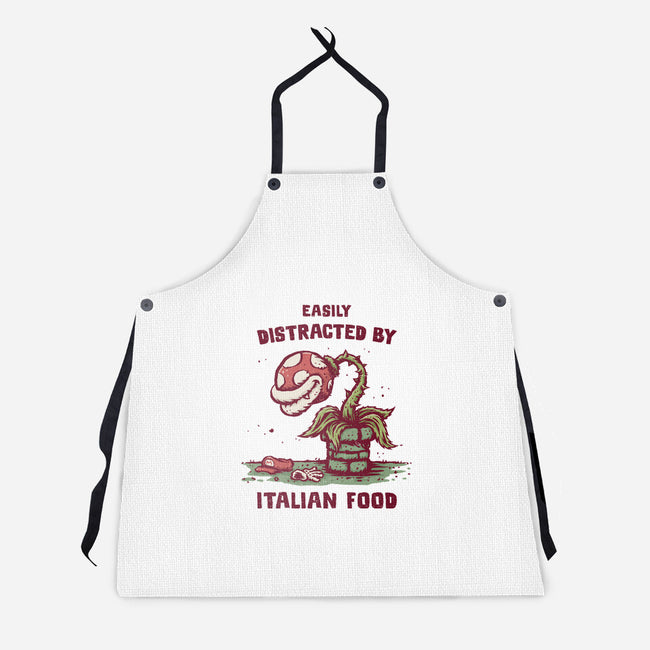 Easily Distracted By Italian Food-Unisex-Kitchen-Apron-kg07