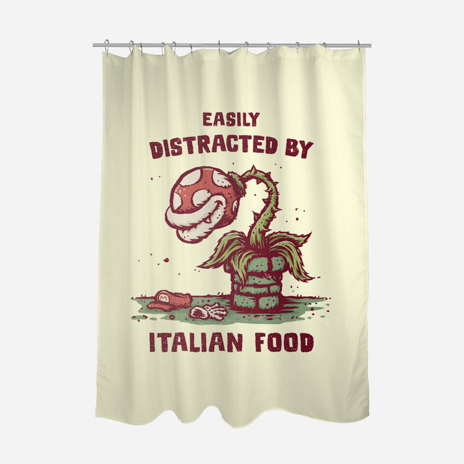 Easily Distracted By Italian Food-None-Polyester-Shower Curtain-kg07