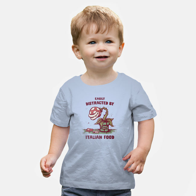 Easily Distracted By Italian Food-Baby-Basic-Tee-kg07