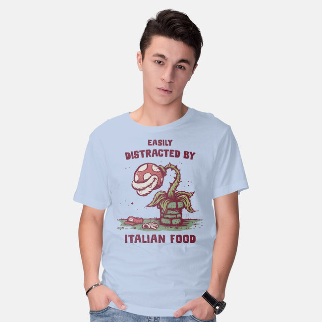 Easily Distracted By Italian Food-Mens-Basic-Tee-kg07