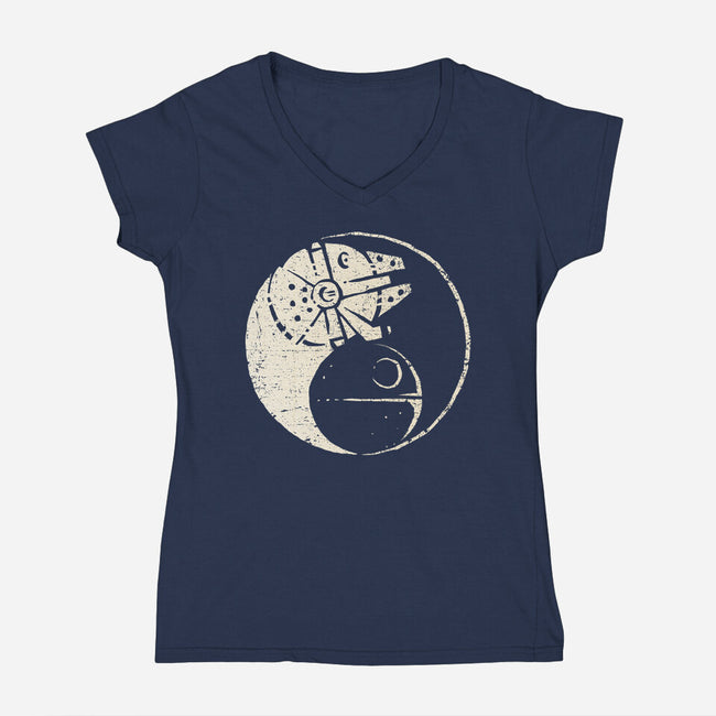 Balancing The Force-Womens-V-Neck-Tee-kg07