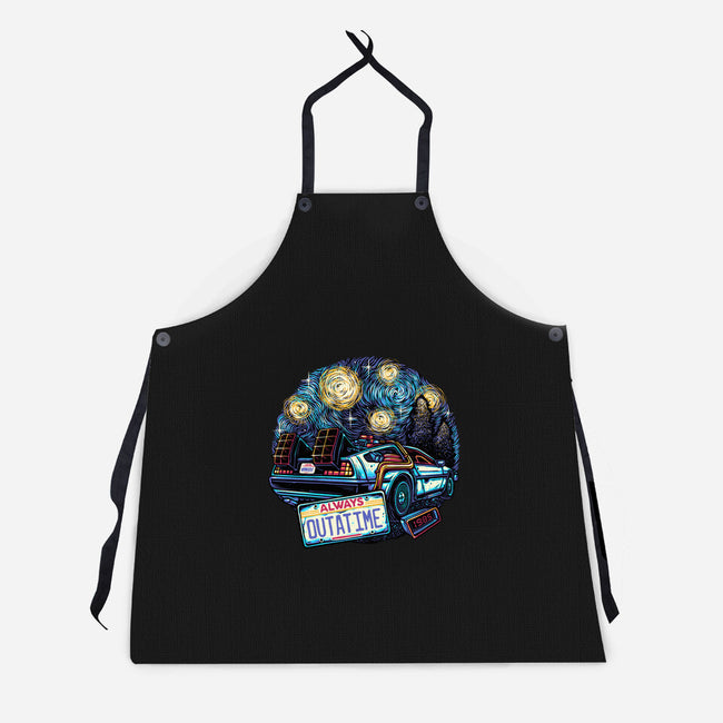 Always Outatime-Unisex-Kitchen-Apron-glitchygorilla