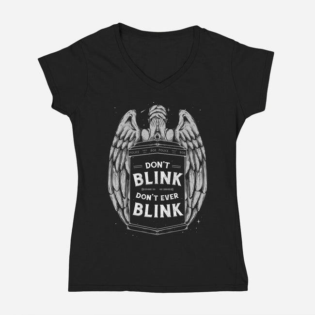 Don't Ever Blink-Womens-V-Neck-Tee-yumie