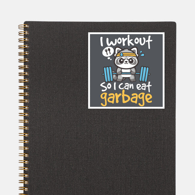 Raccoon Workout-None-Glossy-Sticker-NemiMakeit