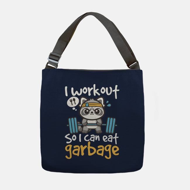 Raccoon Workout-None-Adjustable Tote-Bag-NemiMakeit