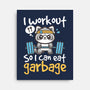 Raccoon Workout-None-Stretched-Canvas-NemiMakeit